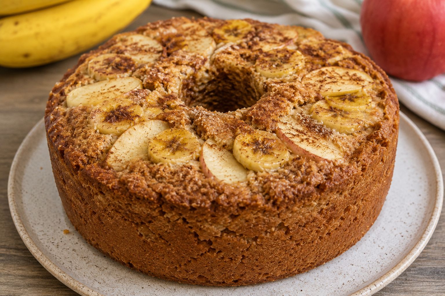 THE INCREDIBLE FIT APPLE AND BANANA CAKE THAT SCENTS THE WHOLE HOUSE – Zero Sugar, Super Moist, And Irresistible!