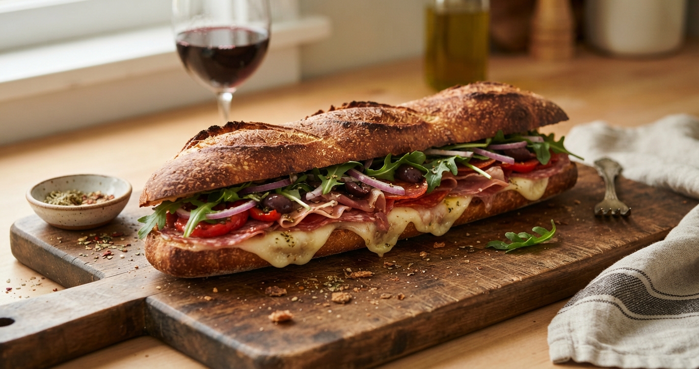 Quick Oven-Baked Stuffed Baguette: Easy, Creamy and Delicious Recipe