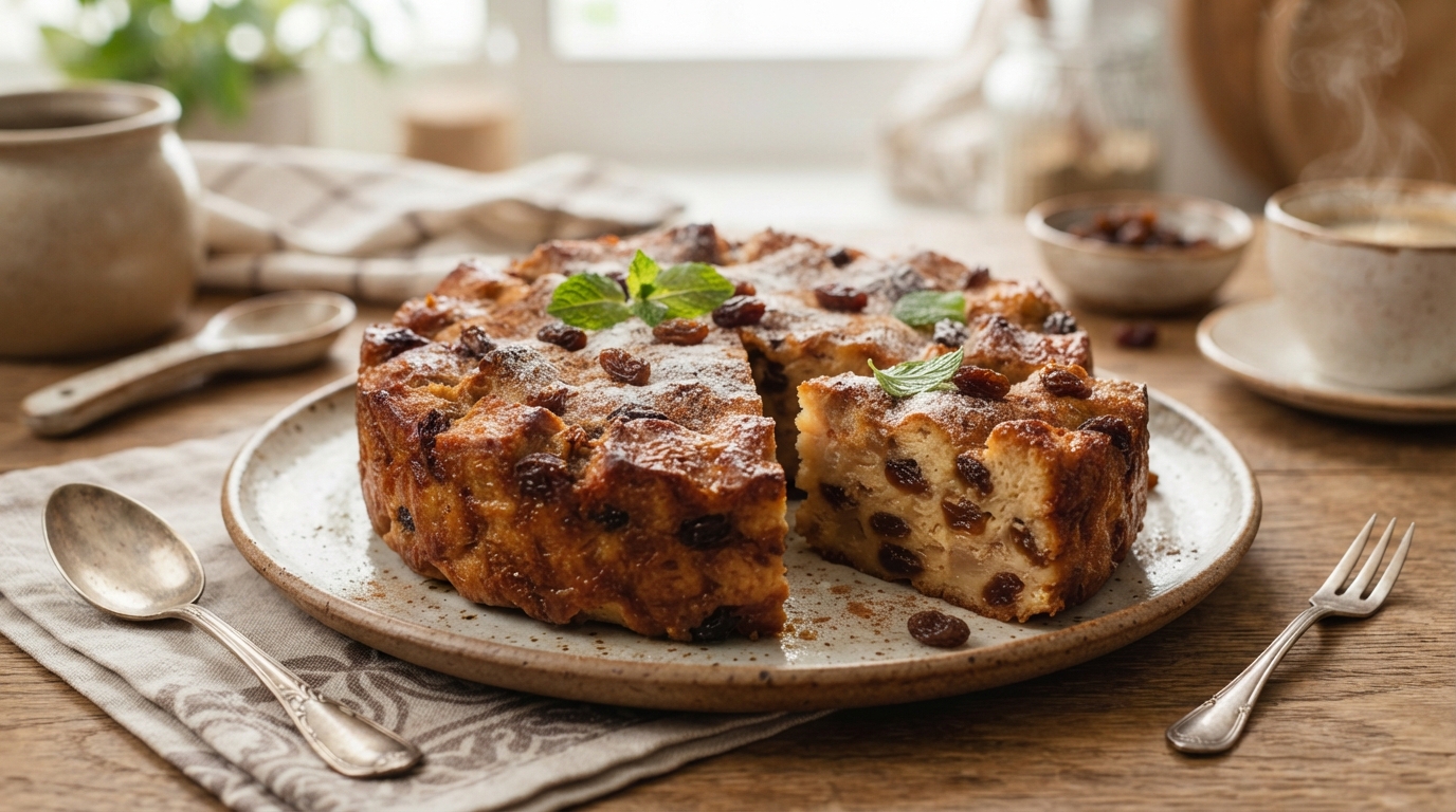 Old Bread Pudding with Raisins: Easy, Creamy and Delicious